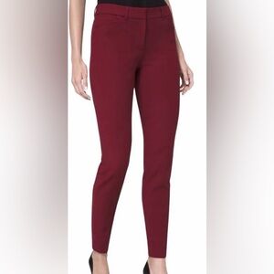 WHBM® Elle Slim Ankle Comfort Stretch Pants in Burgundy - size 6